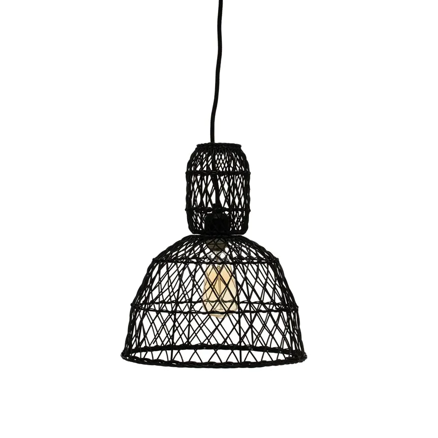 Creative Co-op - Woven Rattan & Metal Pendant Lamp