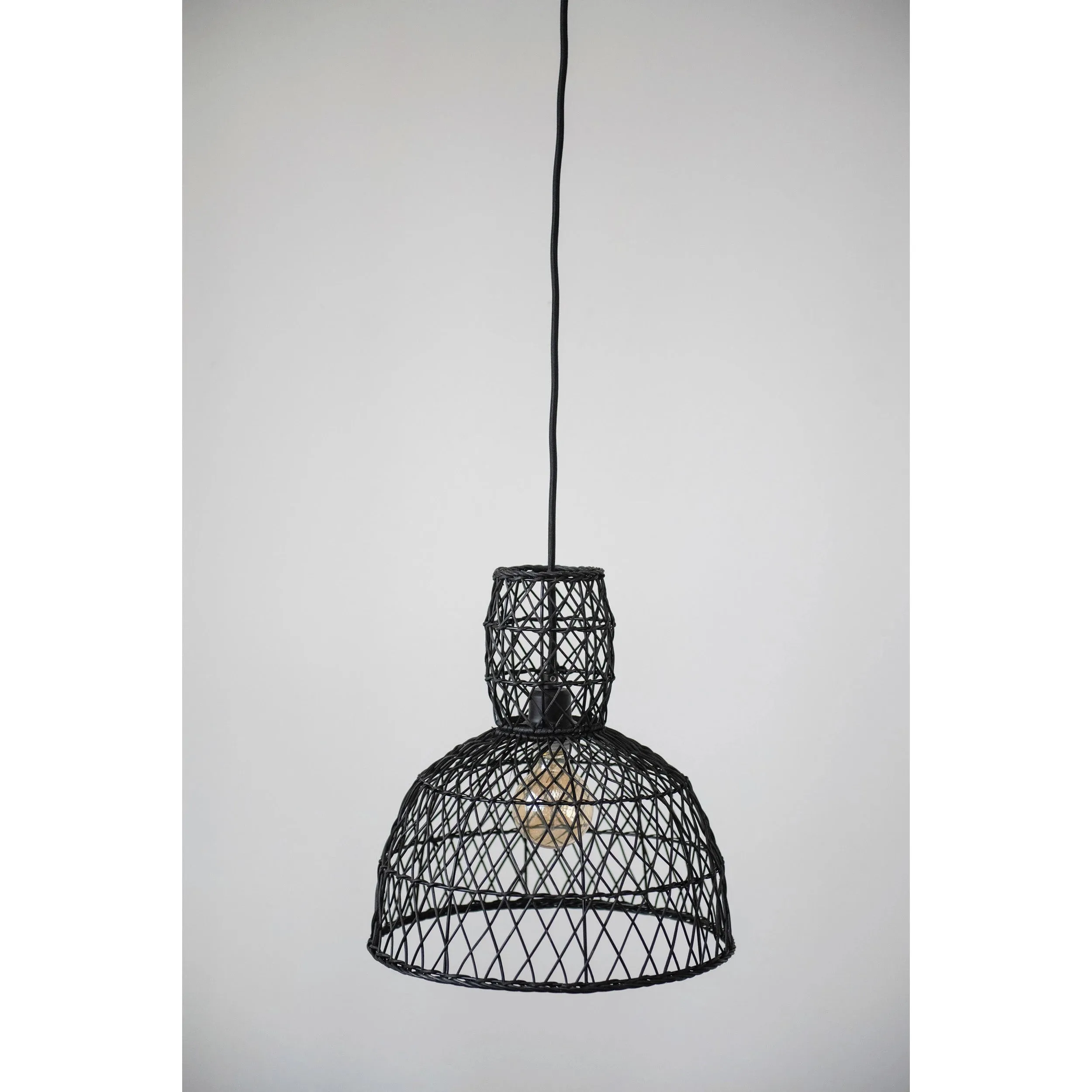 Creative Co-op - Woven Rattan & Metal Pendant Lamp