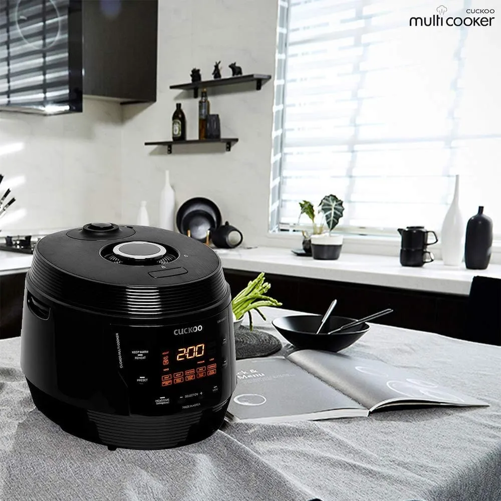 CUCKOO CMC-QAB501SB | 5QT. Standard 8-in-1 Pressure Cooker | 10 Menu Options: Slow Cooker, Sauté, Steamer, Yogurt & More, Made in Korea | Black