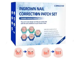 Customizable Memory Alloy Ingrown Toenail Treatment Patch, 10 PCS Home Ingrown Toenail Corrector, Designed for Curved and Multi-Size Nails Ingrown Toenail Removal Kit, Nail Repair for Finger and Foot