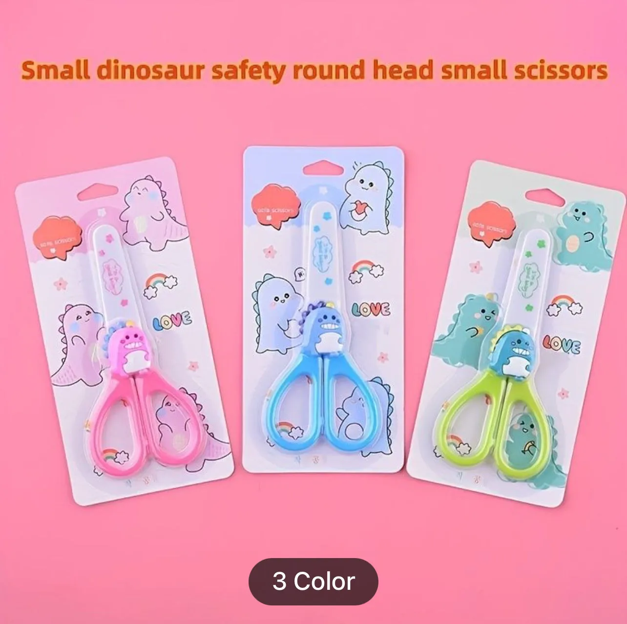 Cute Dino/Rabbit Scissors with Safety