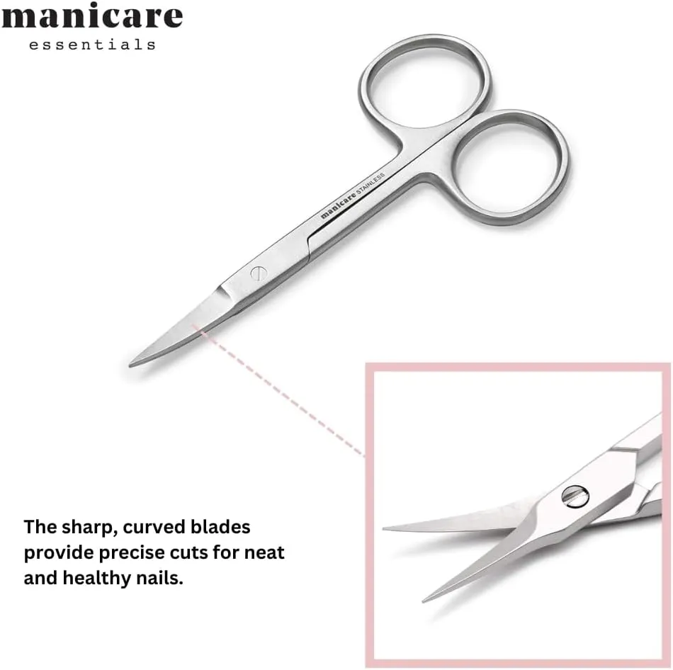 Cuticle Scissors, Professional Japanese Stainless Steel, Sharp Curved Tips, Trims Nails, Cuticles And Dead Skin, Beauty Scissors For Trimming Eyebrows, Nose Hair, Fingernails And Toenails