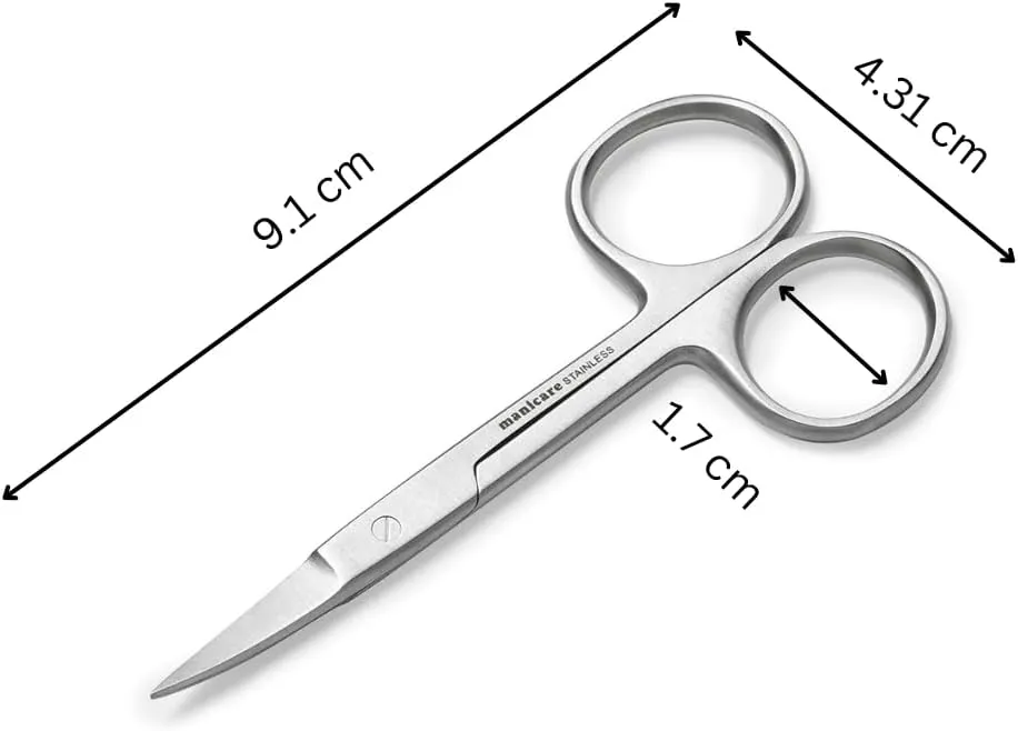 Cuticle Scissors, Professional Japanese Stainless Steel, Sharp Curved Tips, Trims Nails, Cuticles And Dead Skin, Beauty Scissors For Trimming Eyebrows, Nose Hair, Fingernails And Toenails