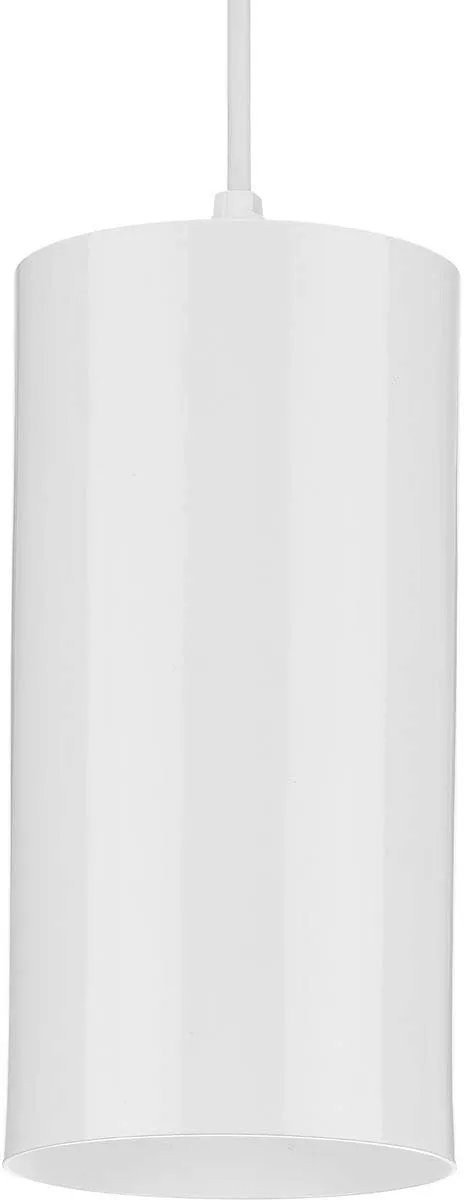 Cylinder Collection 6-Inch 1-Light White Modern Outdoor Hanging Pendant Light