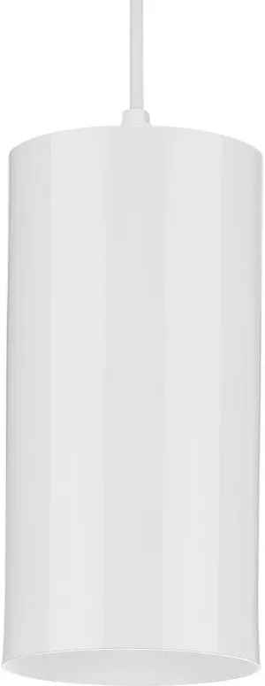 Cylinder Collection 6-Inch 1-Light White Modern Outdoor Hanging Pendant Light