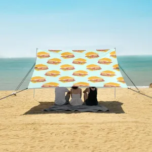 Delicious Waffle Sandwich Beach Camping Tent Sun Shelter for Whole Family, Beach Shade Canopy with UPF50  UV Protection,Easy Set Up and Carry,Outdoor Shade for Trips, Fishing, Backyard Fun Picn