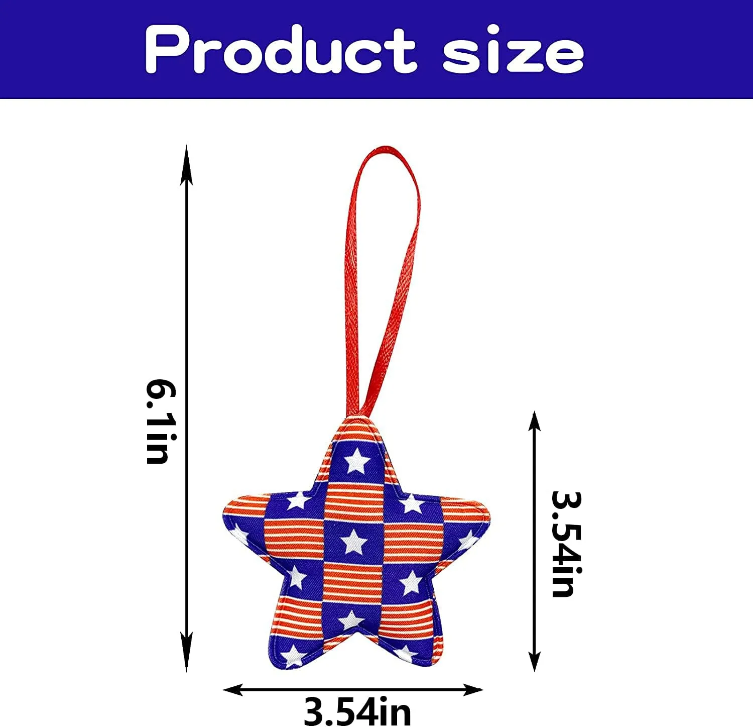 Deloky 30 Pcs 4th of July Decoration Fabric Wrapped Stars, 3.5 x 6.1 Inch Patriotic Ornaments Red White and Blue Stars, Memorial Day Tree Decorations for Independence Day Veterans Day Decor