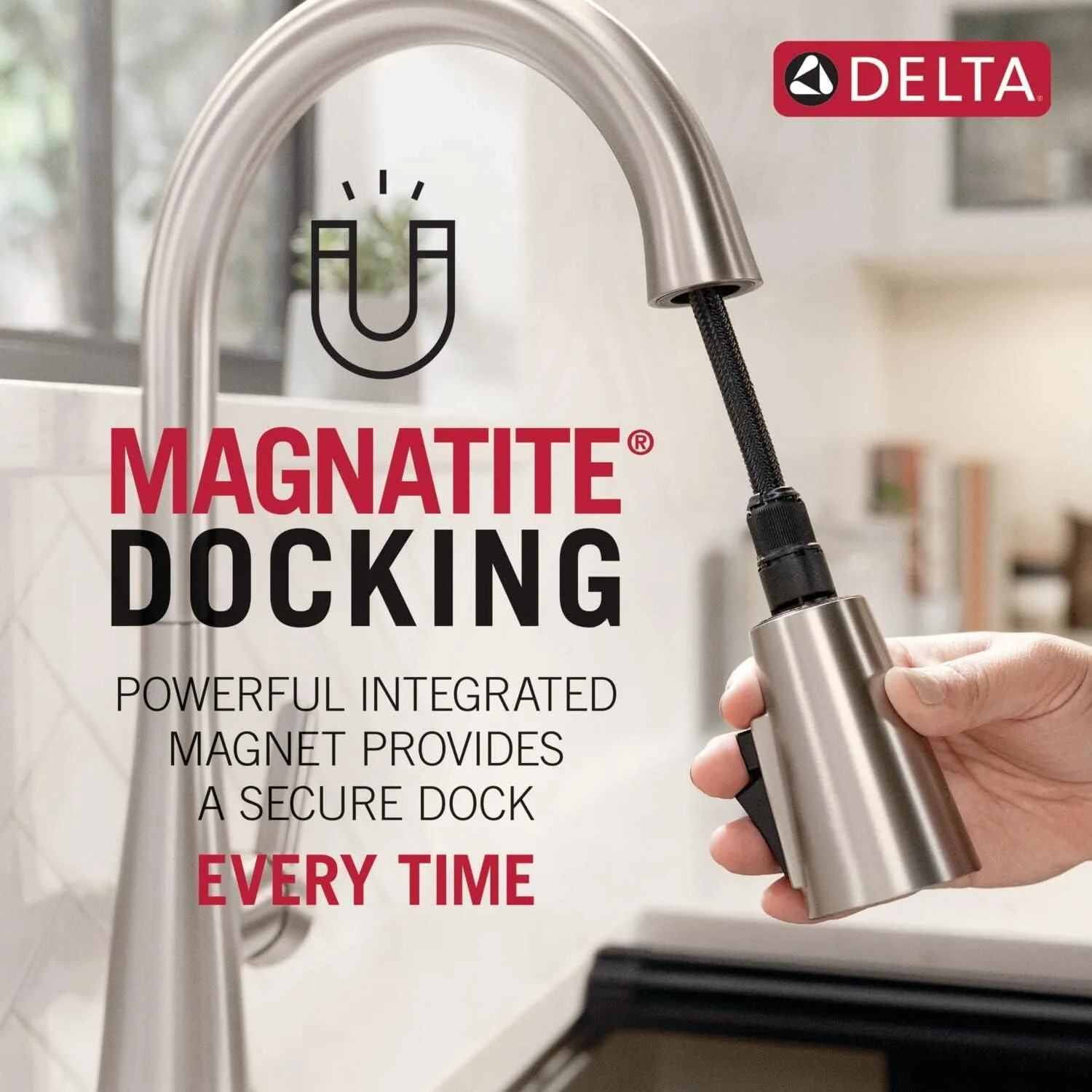 Delta 9113TV-AR-DST Essa Kitchen Faucet, VoiceIQ, Arctic Stainless