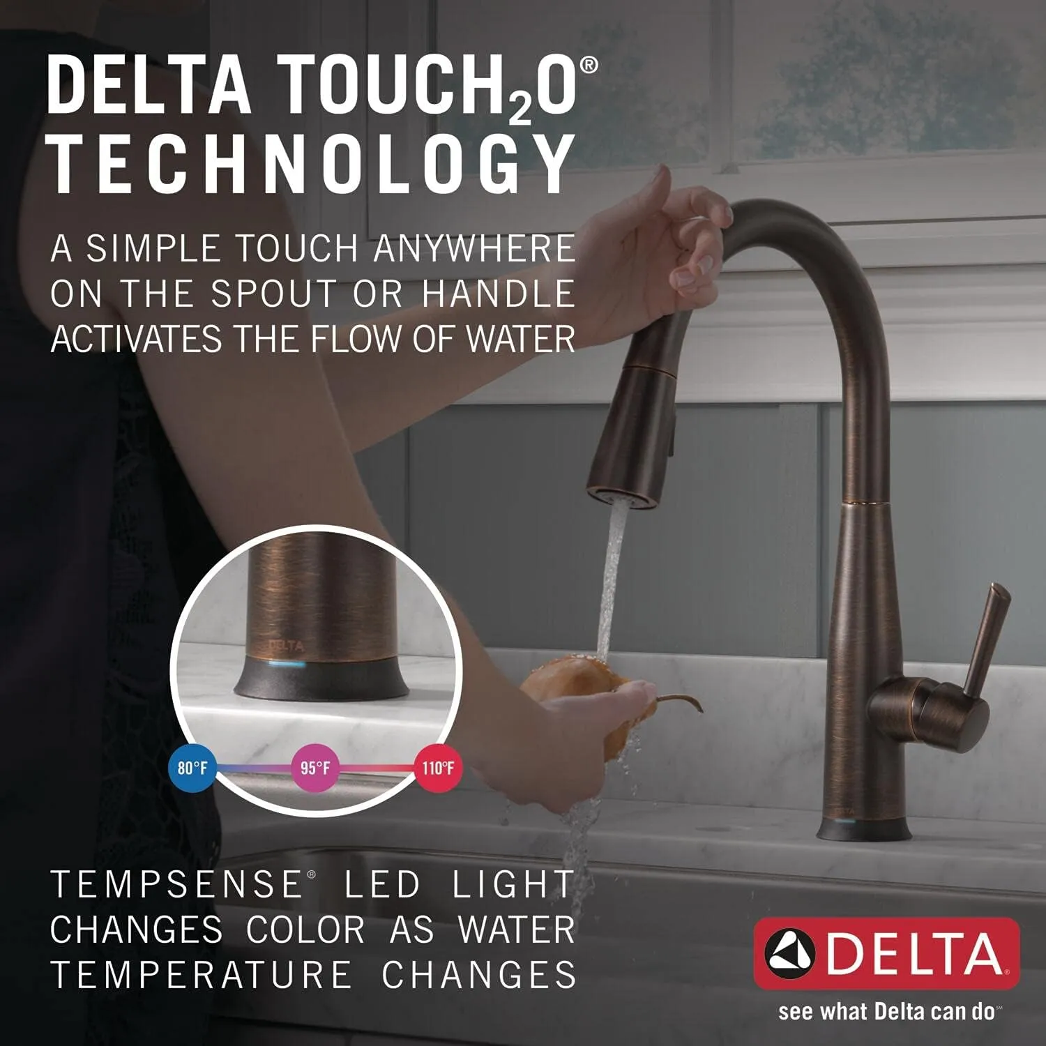 Delta 9113TV-RB-DST Essa Kitchen Faucet, VoiceIQ, Venetian Bronze