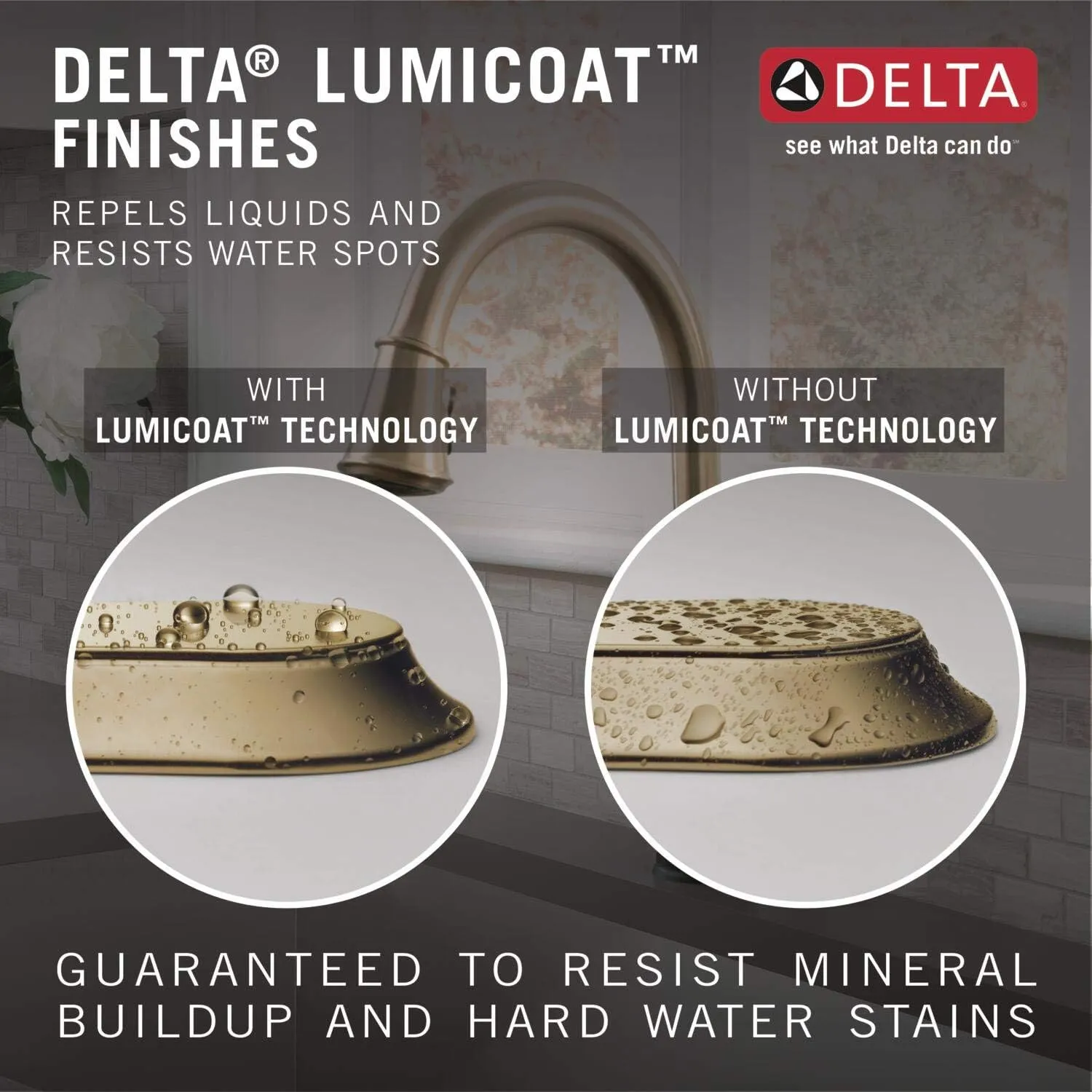 Delta 9197T-CZ-PR-DST Cassidy Kitchen Faucet, Lumicoat Champagne Bronze
