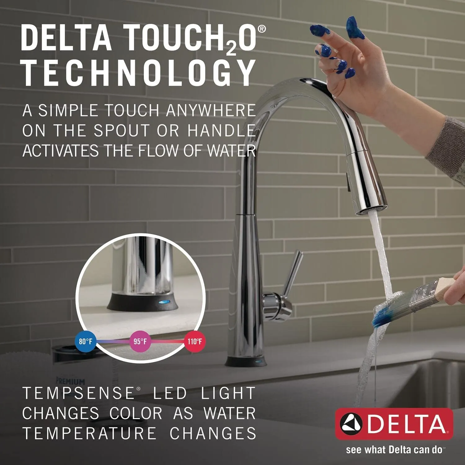 Delta Faucet Essa VoiceIQ Touchless Kitchen Faucet with Pull Down Sprayer, Smart Faucet, Alexa and Google Assistant Voice Activated, Kitchen Sink Faucet, Chrome 9113TV-DST