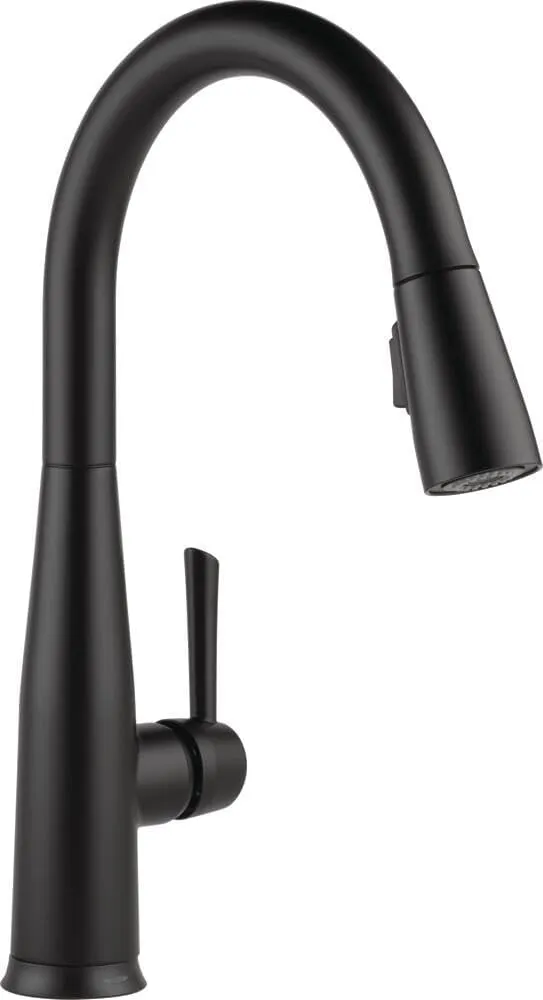 Delta Faucet Essa VoiceIQ Touchless Kitchen Faucets with Pull Down Sprayer, Smart Faucet, Alexa and Google Assistant Voice Activated, Kitchen Sink Faucet, Matte Black 9113TV-BL-DST