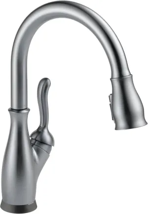 Delta Faucet Leland VoiceIQ Touchless Kitchen Faucet with Pull Down Sprayer, Smart Faucet, Alexa and Google Assistant Voice Activated, Kitchen Sink Faucet, Arctic Stainless 9178TV-AR-DST