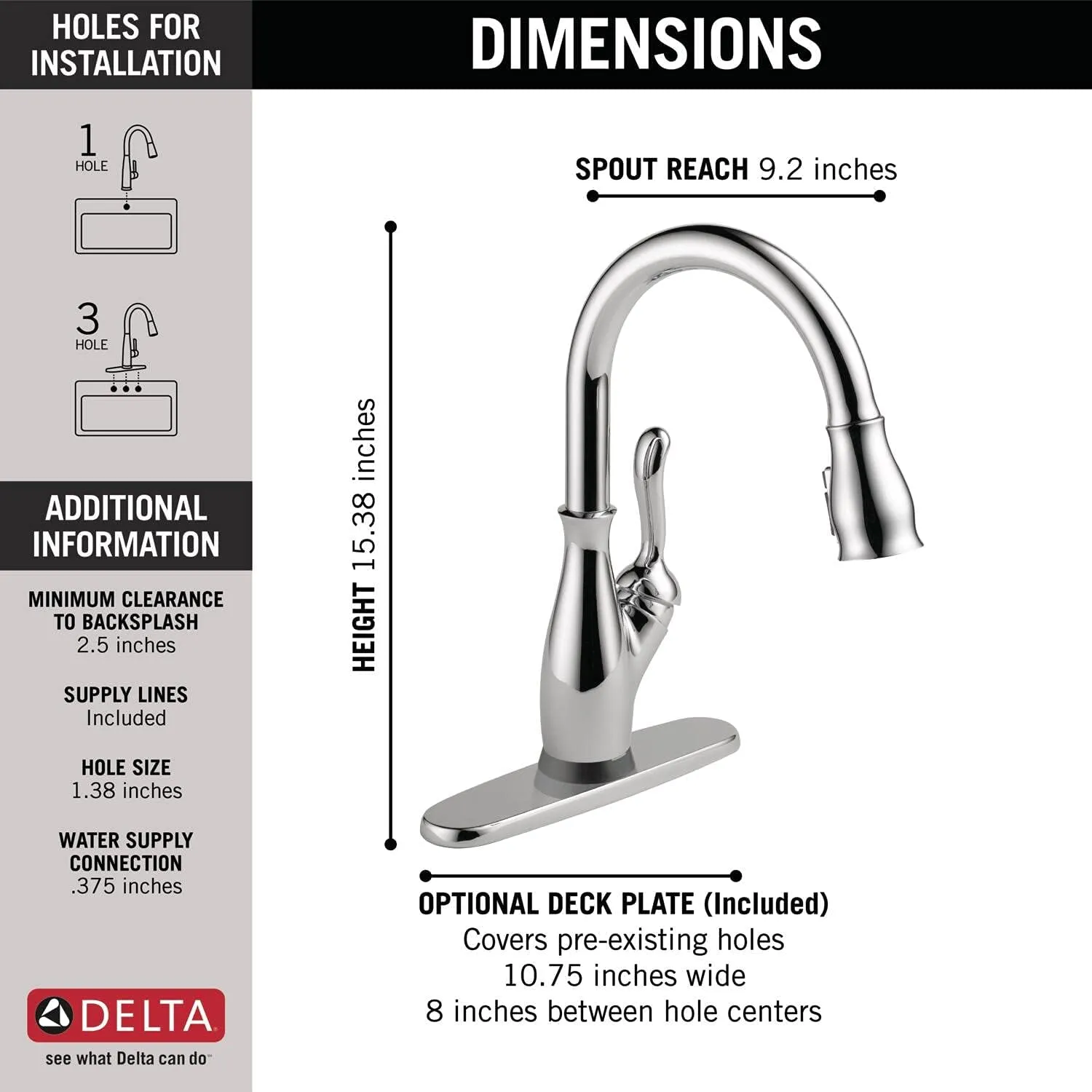 Delta Faucet Leland VoiceIQ Touchless Kitchen Faucet with Pull Down Sprayer, Smart Faucet, Alexa and Google Assistant Voice Activated, Kitchen Sink Faucet, Chrome 9178TV-DST