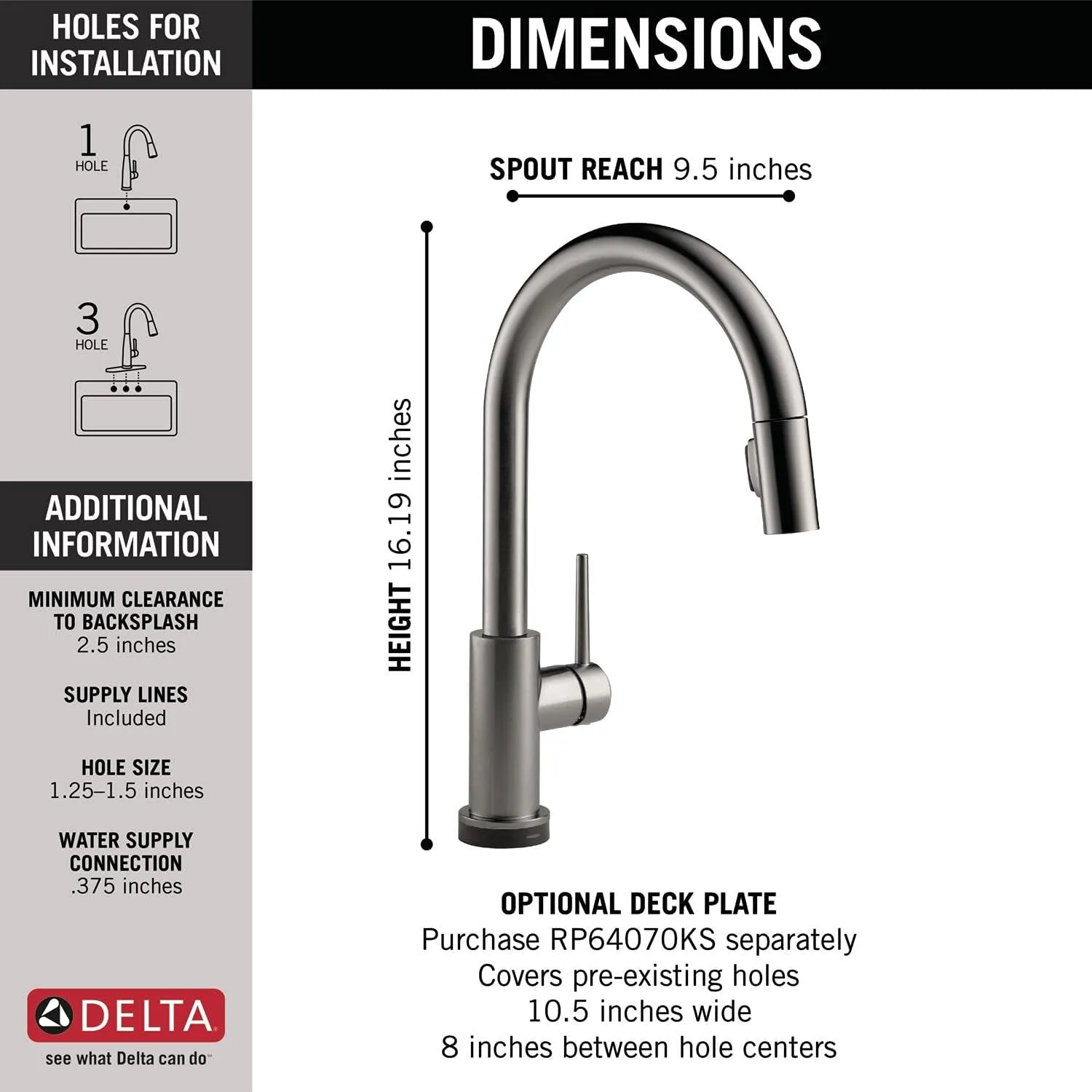 Delta Faucet Trinsic VoiceIQ Touchless Kitchen Faucet with Pull Down Sprayer, Smart Faucet, Alexa and Google Assistant Voice Activated, Kitchen Sink Faucet, Black Stainless 9159TV-KS-DST