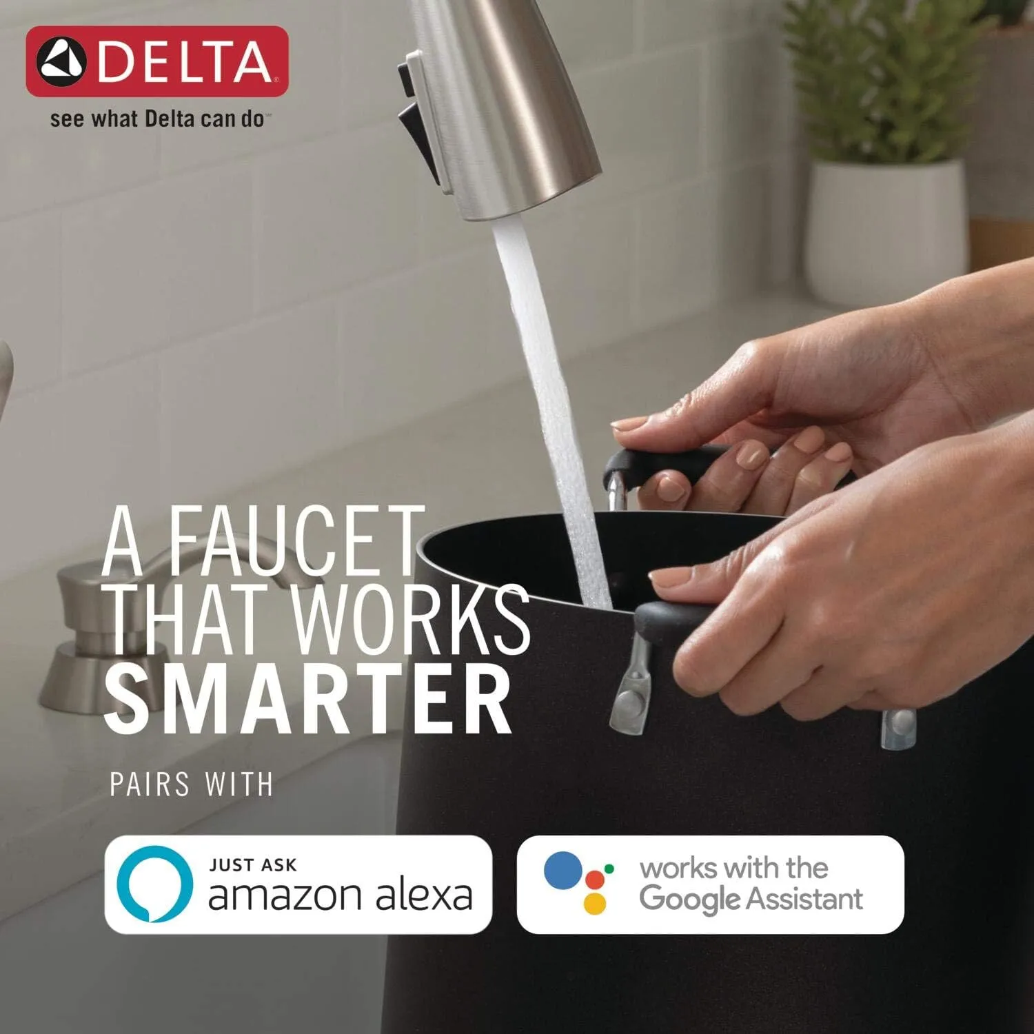 Delta Faucet Trinsic VoiceIQ Touchless Kitchen Faucets with Pull Down Sprayer, Smart Faucet, Alexa and Google Assistant Voice Activated, Kitchen Sink Faucet, Matte Black 9159TV-BL-DST