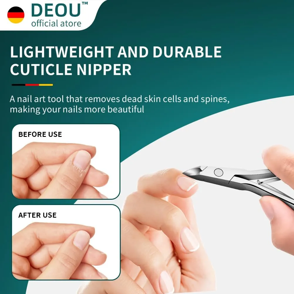 DEOU professional cuticle scissors, salon manicure tools, stainless steel eyelash trimmer, Manicurist nail care blade, extremely sharp, for women's manicure (Cuticle scissors   Gift box)