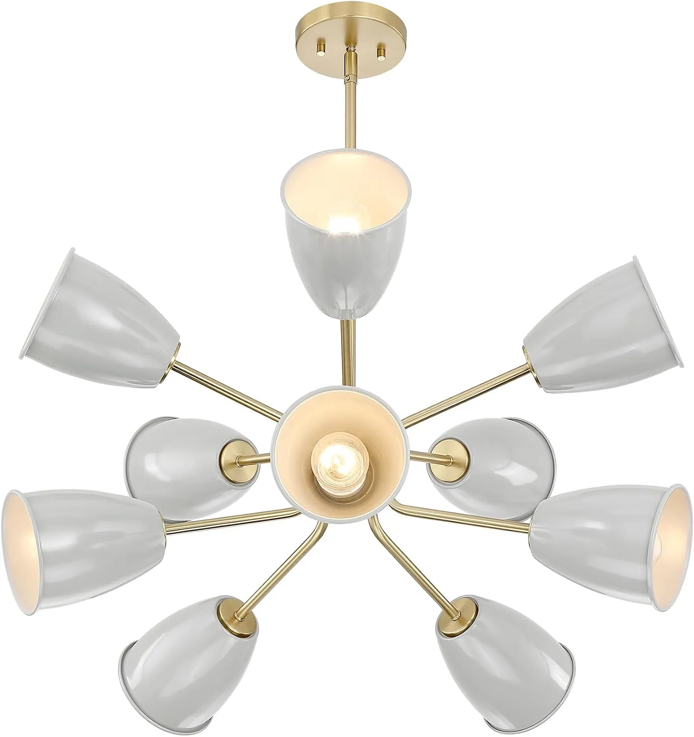 DESIGNERS FOUNTAIN Biba 28.5 inch 10-Light Chandelier, Brushed Gold, D287M-10CH-BG