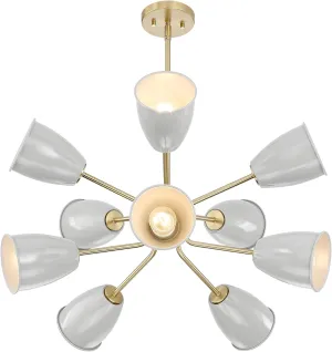 DESIGNERS FOUNTAIN Biba 28.5 inch 10-Light Chandelier, Brushed Gold, D287M-10CH-BG