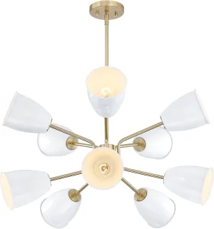 DESIGNERS FOUNTAIN Biba 28.5 inch 10-Light Chandelier, Brushed Gold, D300M-10CH-BG