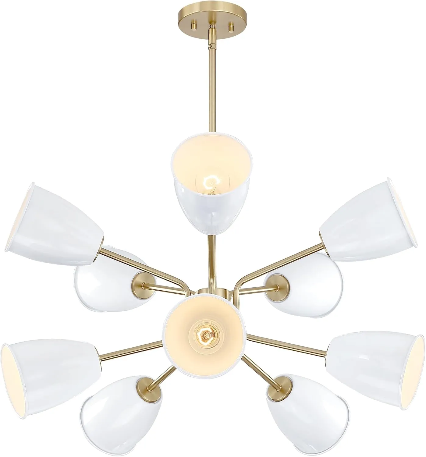 DESIGNERS FOUNTAIN Biba 28.5 inch 10-Light Chandelier, Brushed Gold, D300M-10CH-BG