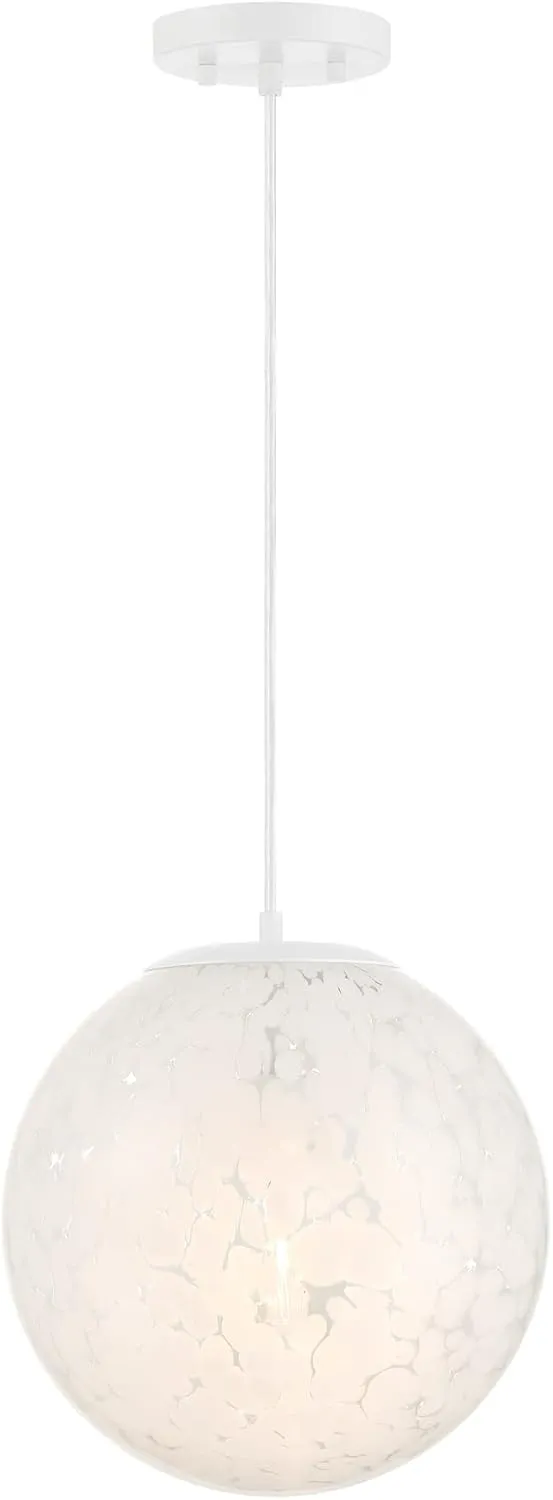 DESIGNERS FOUNTAIN Circo 12 inch 1-Light Pendant Light Fixture, Matte White, D282M-11P-MW