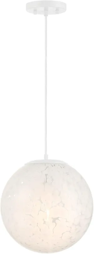 DESIGNERS FOUNTAIN Circo 12 inch 1-Light Pendant Light Fixture, Matte White, D282M-11P-MW