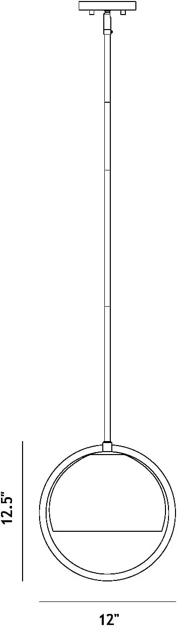 DESIGNERS FOUNTAIN Eterna 1 Light Pendant, Matte Black, D274M-12P-MB