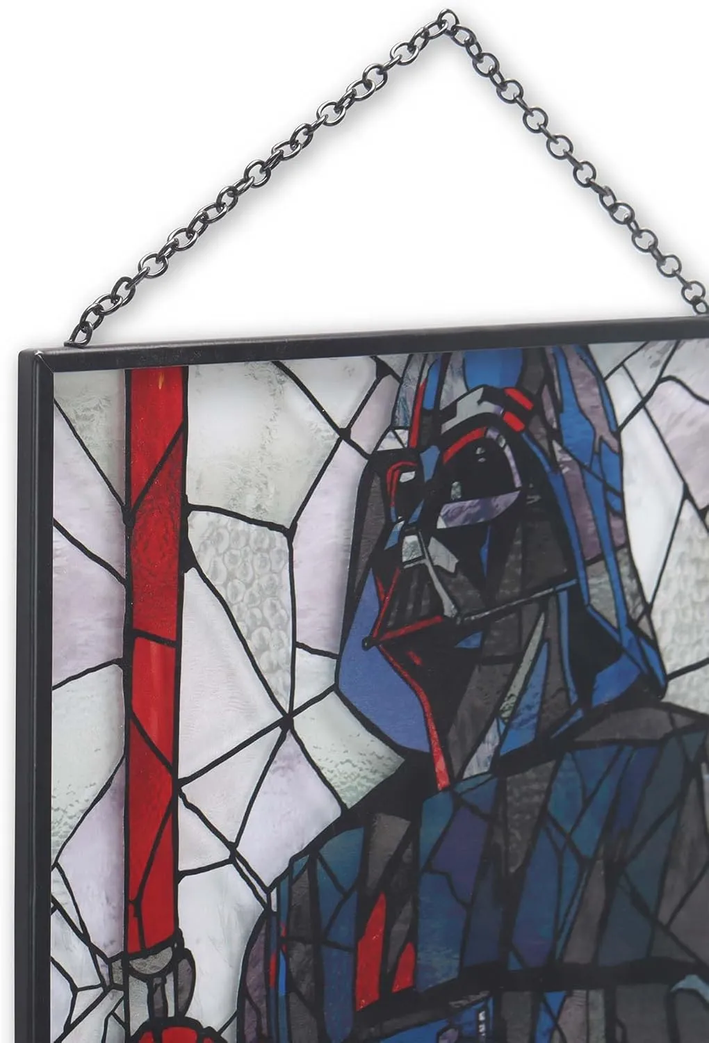 Disney Star Wars Darth Vader and Lightsaber Hanging Glass Wall Decor - Beautiful Darth Vader Wall Art for Home