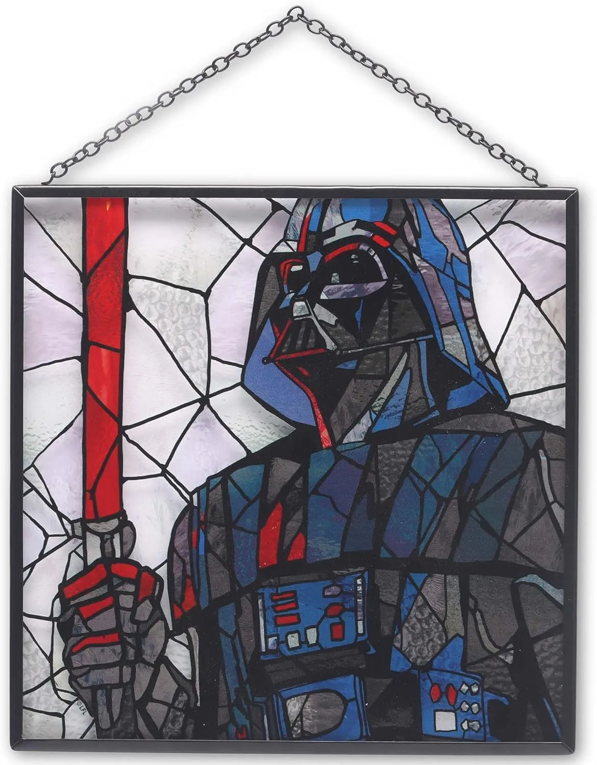 Disney Star Wars Darth Vader and Lightsaber Hanging Glass Wall Decor - Beautiful Darth Vader Wall Art for Home