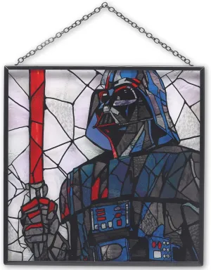 Disney Star Wars Darth Vader and Lightsaber Hanging Glass Wall Decor - Beautiful Darth Vader Wall Art for Home