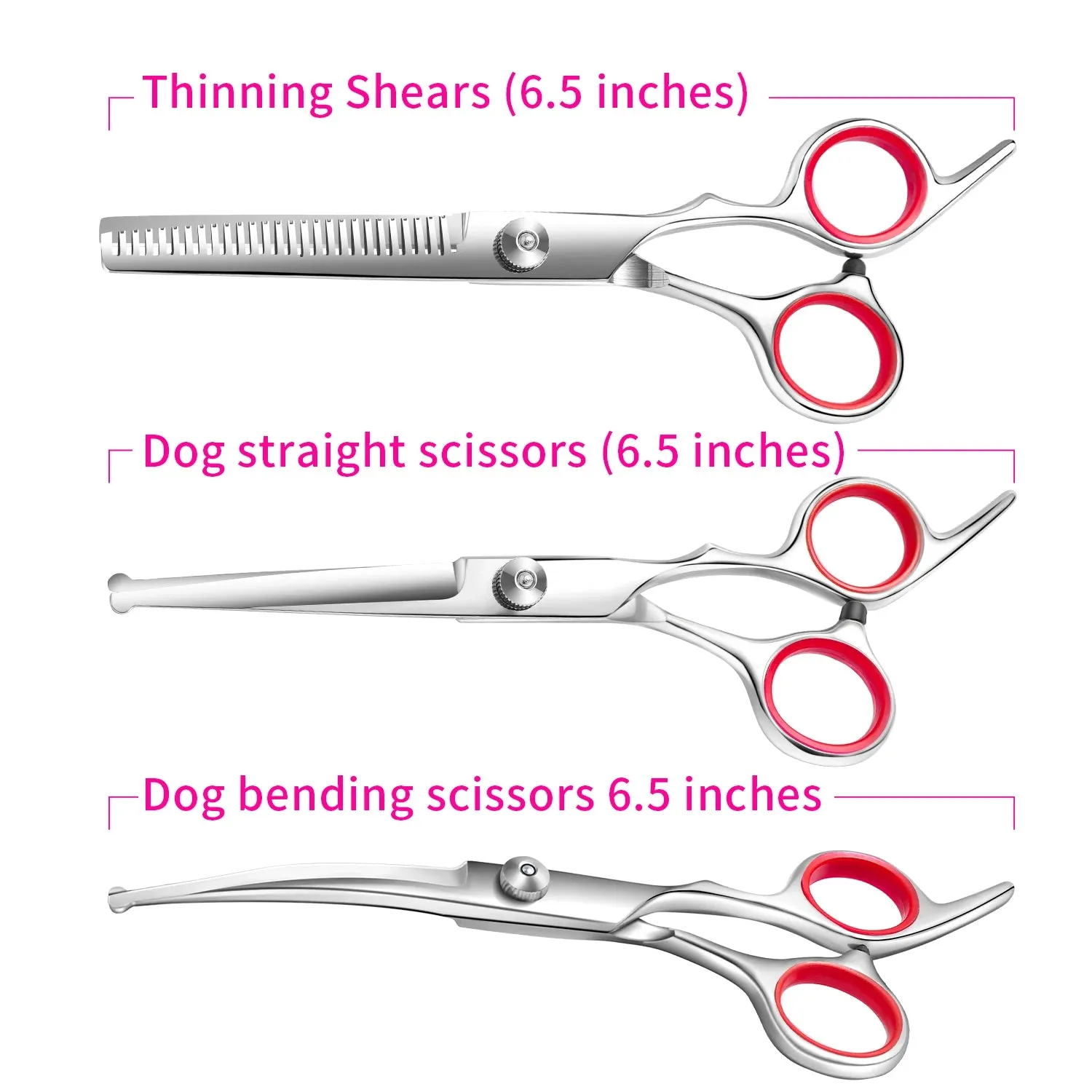 Dog Hair Cutting Shears Safety Round Tip Pet Grooming Scissors Kit
