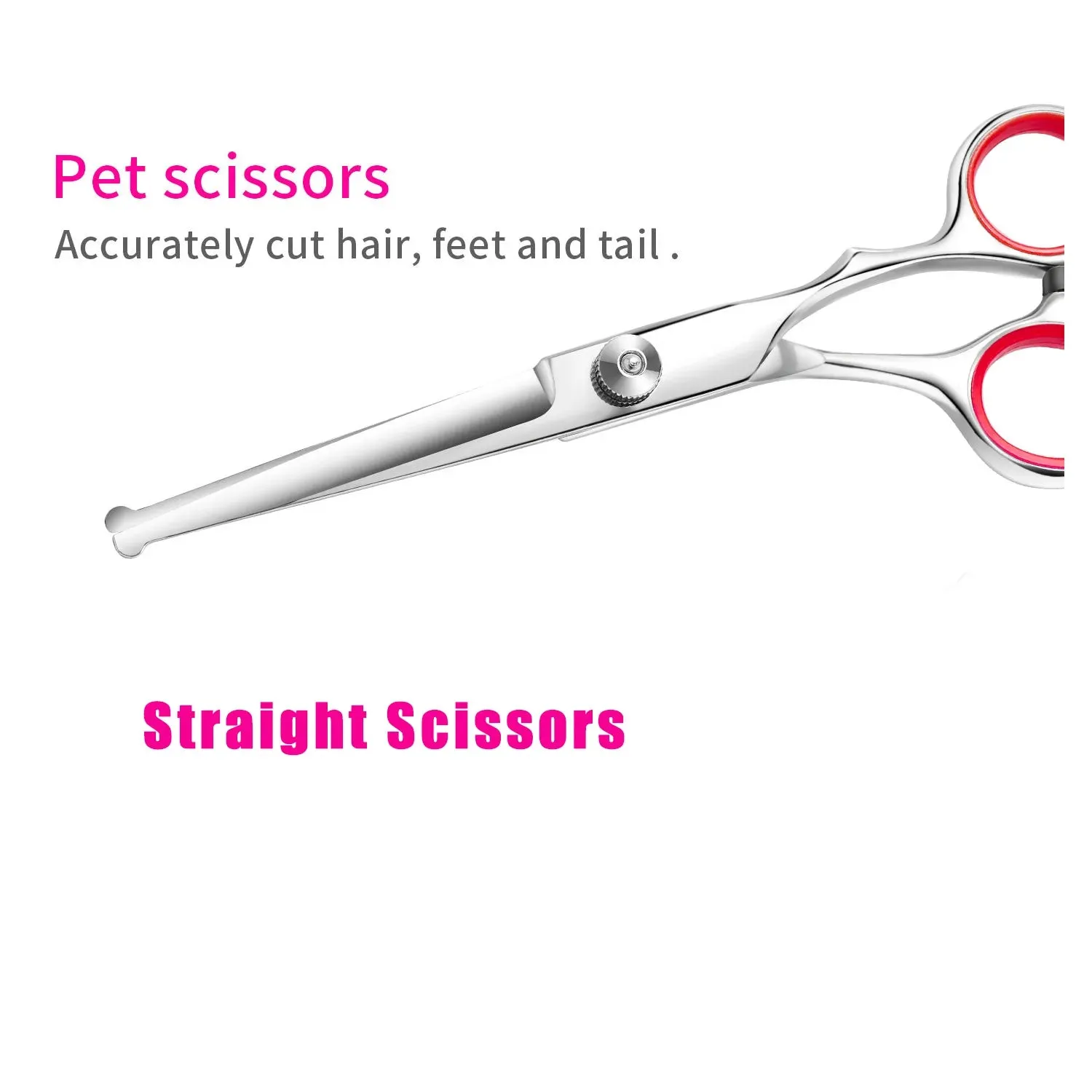 Dog Hair Cutting Shears Safety Round Tip Pet Grooming Scissors Kit