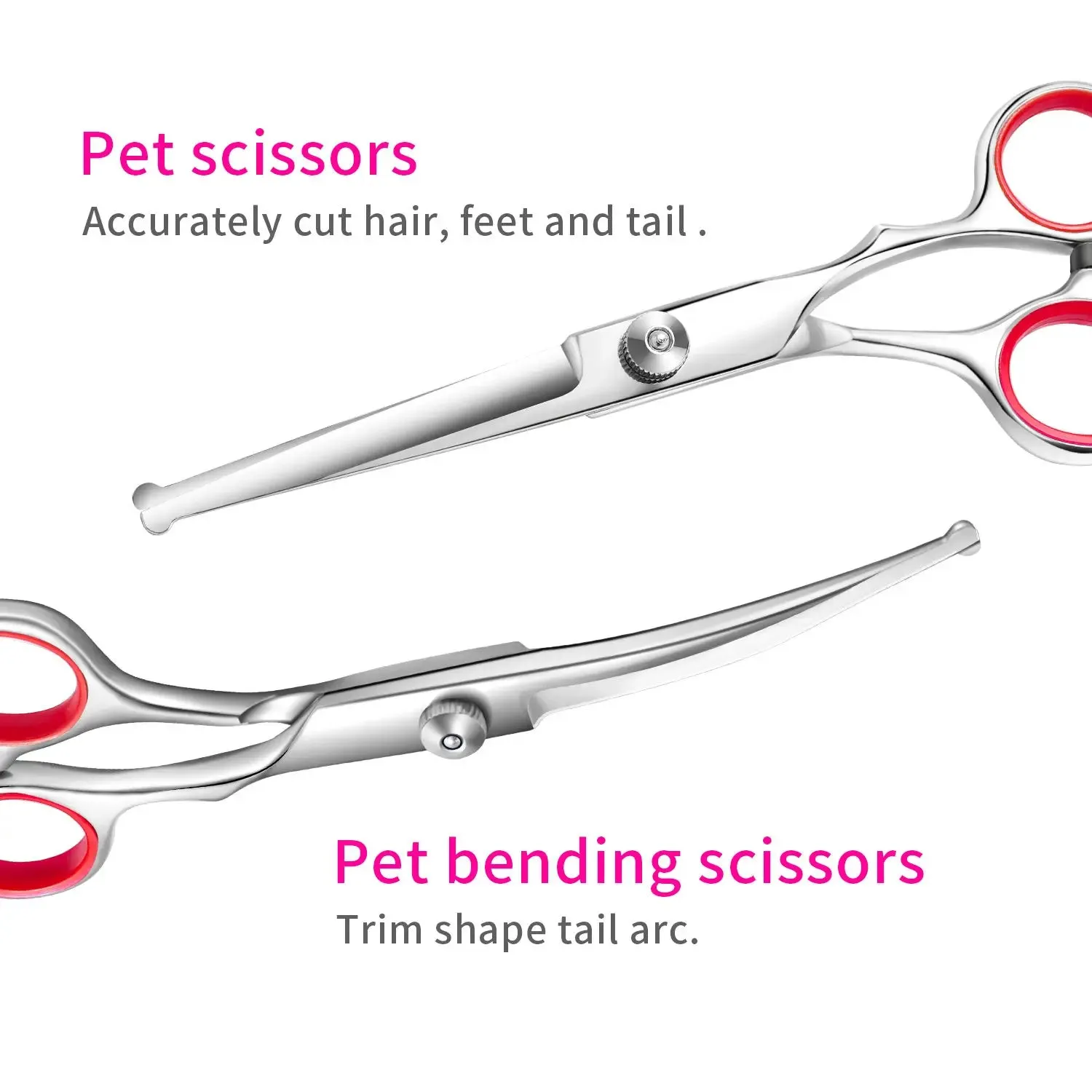 Dog Hair Cutting Shears Safety Round Tip Pet Grooming Scissors Kit