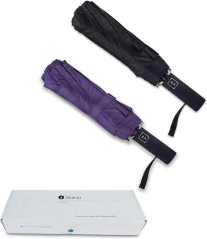 Double 10-Rib 46 Inch Compact Travel Umbrella for Rain - Sturdy Portable Windproof Umbrella - Small Automatic Folding Umbrella