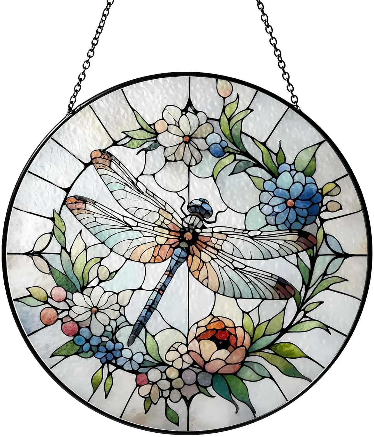 Dragonfly Sun Catcher Stained Glass Window Hanging Sun Catchers Indoor Window Dragonfly Gifts for Women Wall Decor Handmade SunCatcher Decoration for Garden Home Housewarming Gifts
