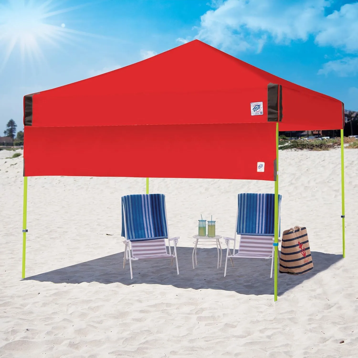 E-Z UP Recreational Half Wall, Fits Straight Leg 10' x 10' Canopy, Truss Clips and Storage Bag, Black