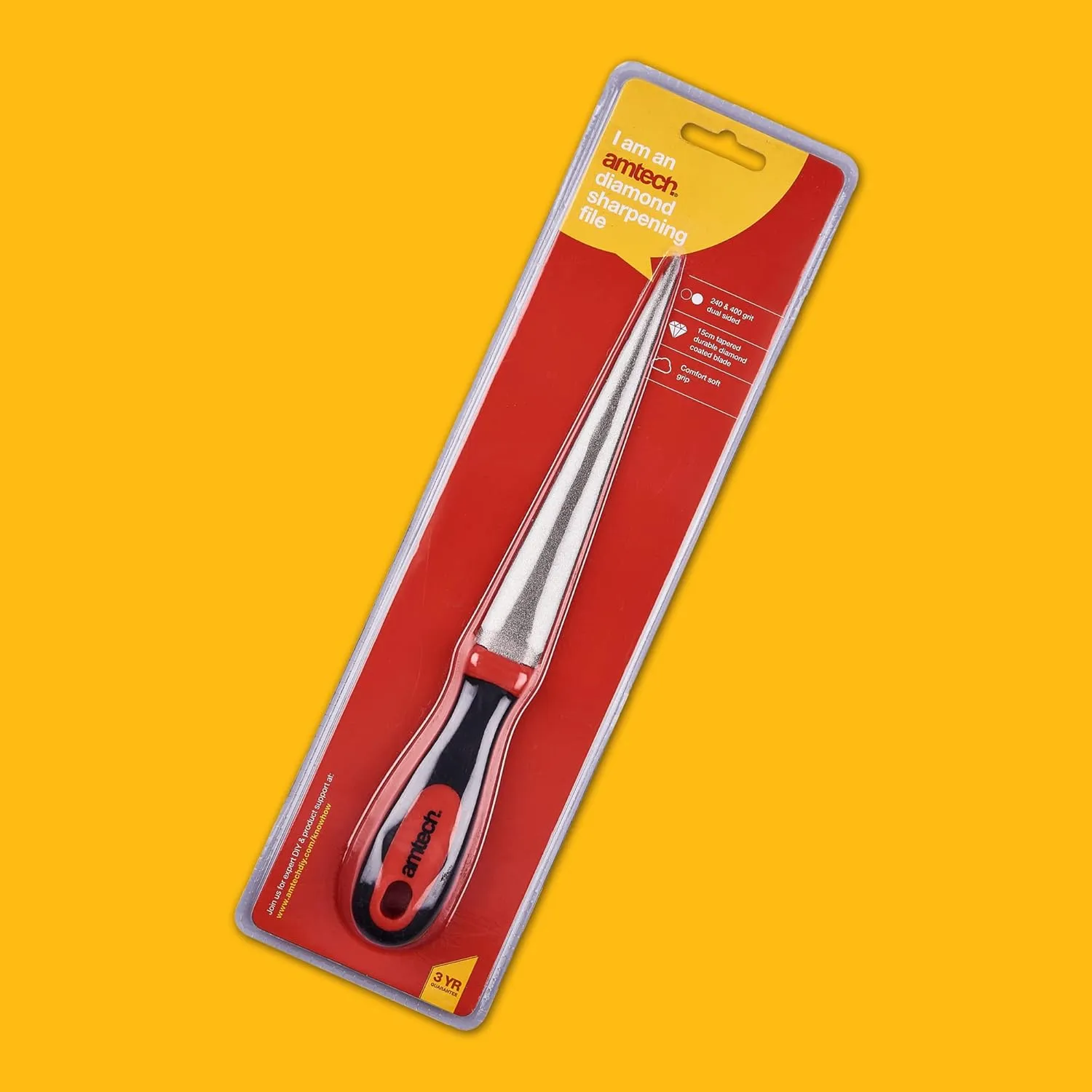 E2556 Diamond Sharpening File for Scissors, Knives and Garden Tools, 2-Sided Flat and Curved