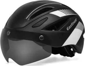 EASTINEAR Adults Bike Helmet Magnetic Goggle Cycling Helmet with USB Rechargeable Taillight for Men Women Mountain & Road Bicycle Helmet Magnetic Shield