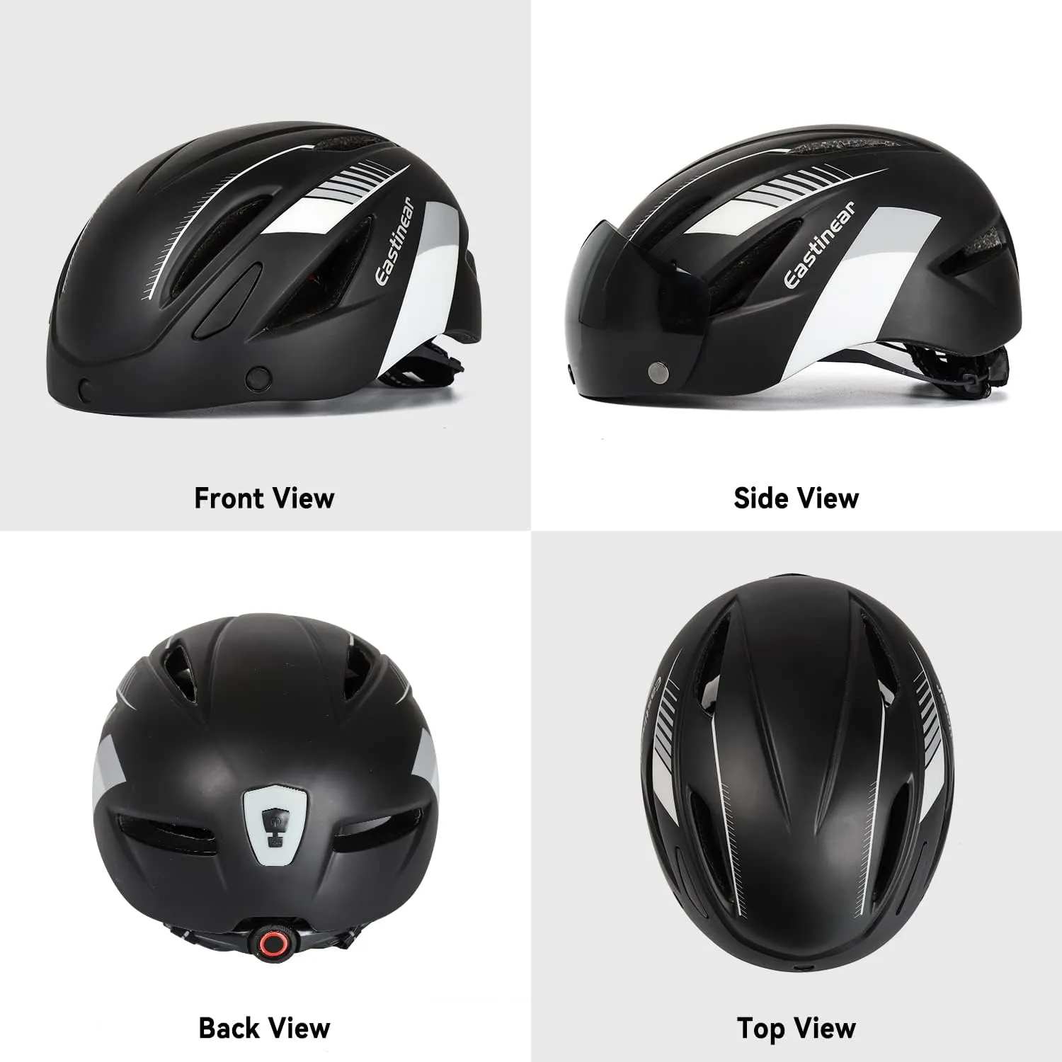 EASTINEAR Adults Bike Helmet Magnetic Goggle Cycling Helmet with USB Rechargeable Taillight for Men Women Mountain & Road Bicycle Helmet Magnetic Shield