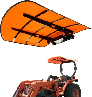 ECOTRIC Tractor Canopy Top for ROPS 48-3/8" X 48-3/8" - Orange Rops Canopy for Tractor and Mowers Umbrella (Will Add About 4'' to The Height of The Tractor)