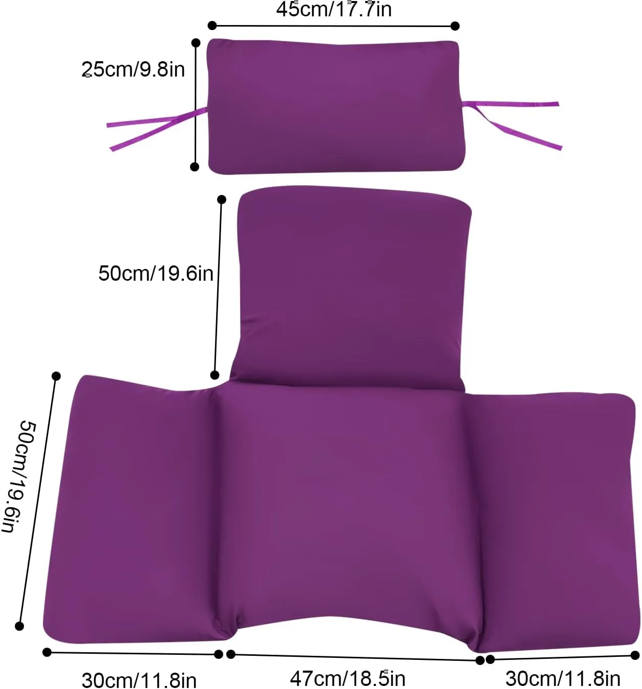 Egg Chair Cushion, Thickened Hanging Basket Swing Cushion with Headrest, Hanging Egg Chair Cushion,PP Cotton Filling Material/Excellent Resilience,for Backyard/Deck/Garden/Outdoor (Purple)