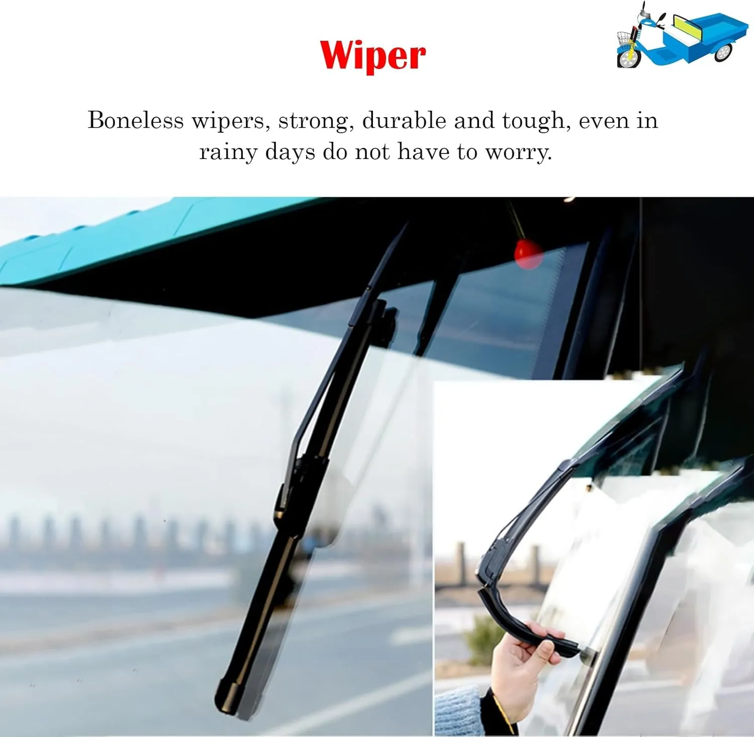 Electric Tricycle Protective Cover for All Sanbengzi, Sanbengzi Awning for Rain Sun Snow Proof, Tricycle Frame Canopy with Reflective Strips(Dark Blue,43.3inch/110cm Wide)