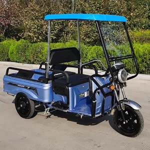 Electric Tricycle Protective Cover for All Sanbengzi, Sanbengzi Awning for Rain Sun Snow Proof, Tricycle Frame Canopy with Reflective Strips(Dark Blue,43.3inch/110cm Wide)