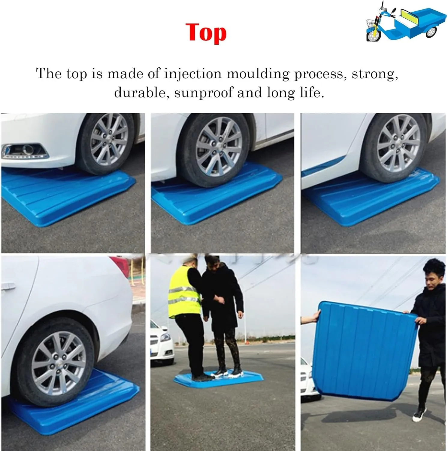 Electric Tricycle Protective Cover for All Sanbengzi, Sanbengzi Awning for Rain Sun Snow Proof, Tricycle Frame Canopy with Reflective Strips(Dark Blue,43.3inch/110cm Wide)