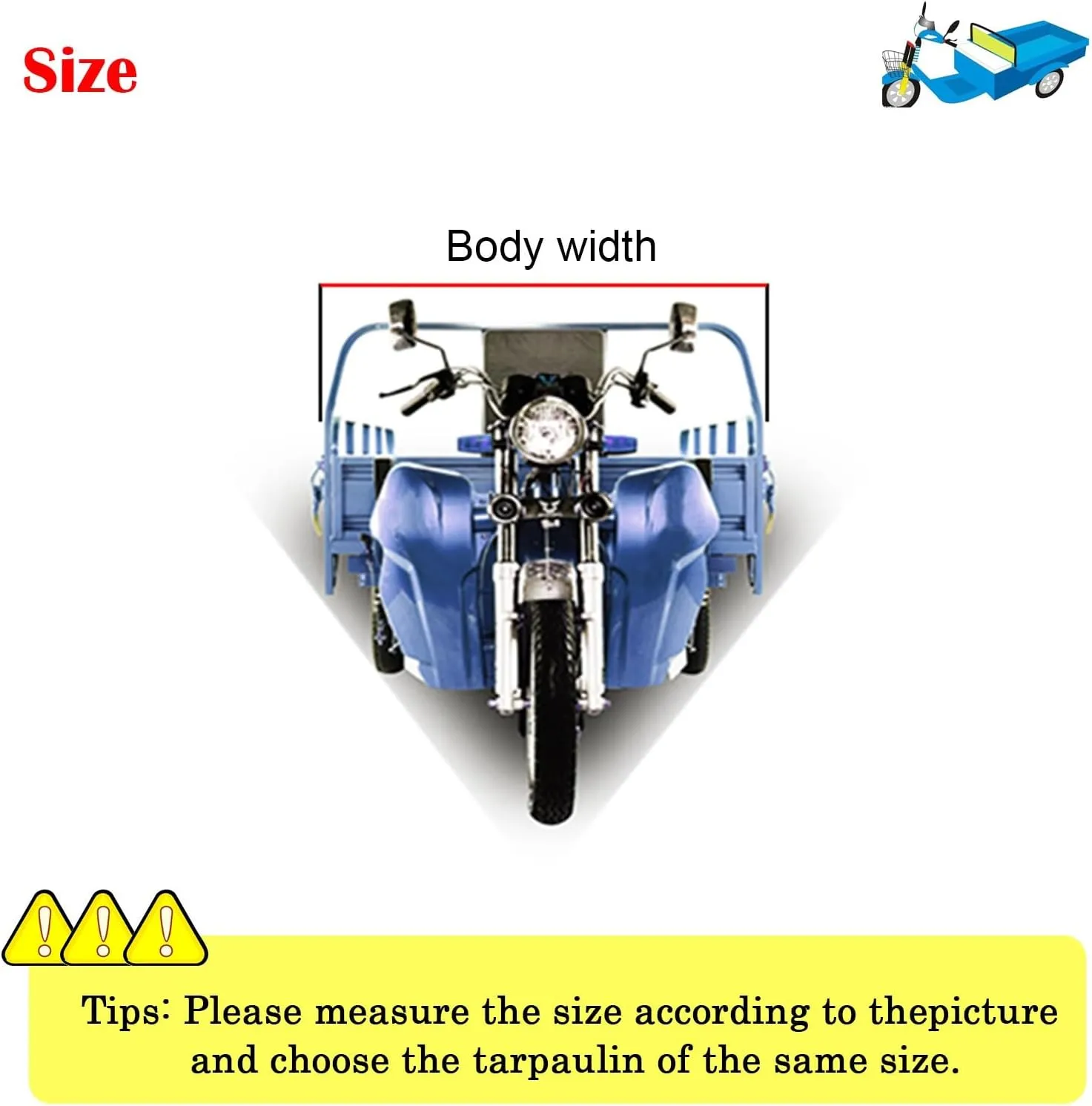 Electric Tricycle Protective Cover for All Sanbengzi, Sanbengzi Awning for Rain Sun Snow Proof, Tricycle Frame Canopy with Reflective Strips(Dark Blue,43.3inch/110cm Wide)