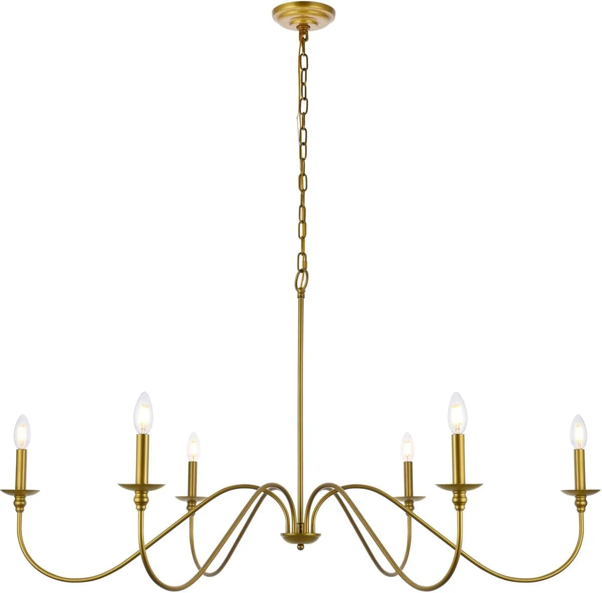 Elegant Furniture & Lighting Rohan Collection 6-Light Chandelier