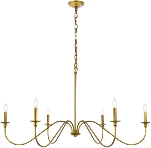 Elegant Furniture & Lighting Rohan Collection 6-Light Chandelier