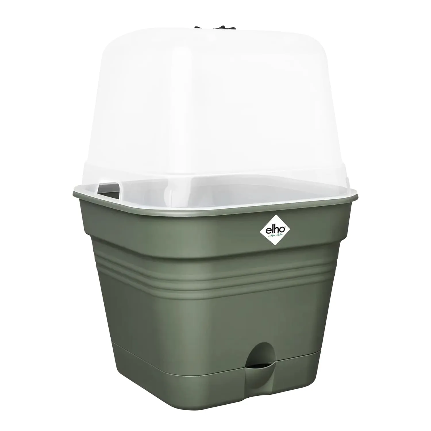 Elho Square Growpot Water Reservoir Ventilated Cover Home Garden