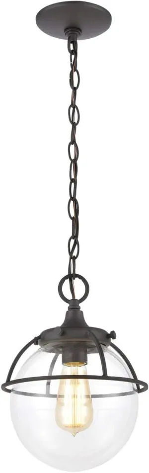 Elk Lighting 57292/1 Girard 1-Light Charcoal with Clear Glass Hanging